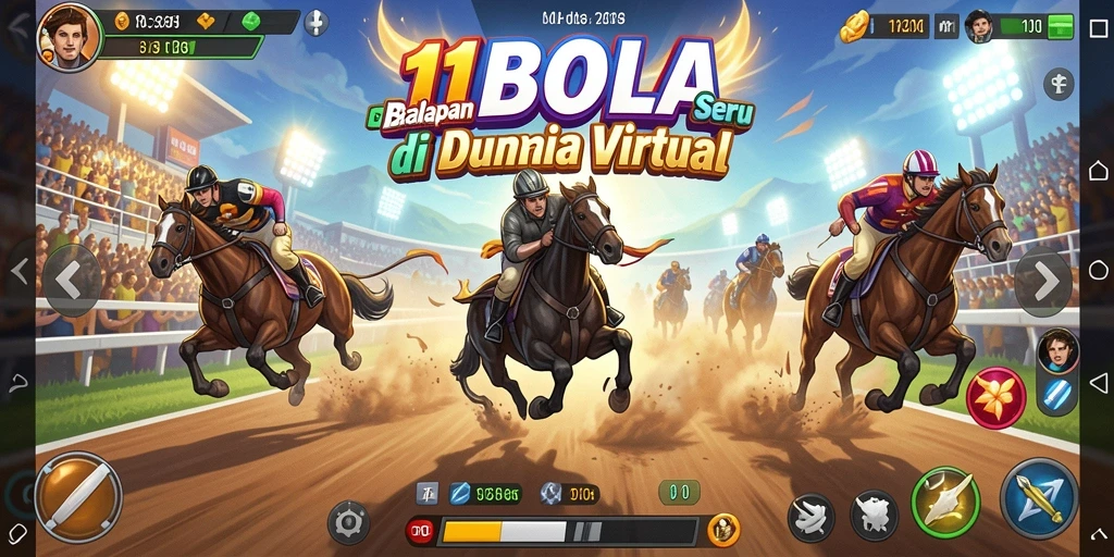 Tampilan gameplay balapan yang intens dan mendebarkan di 11BOLA.