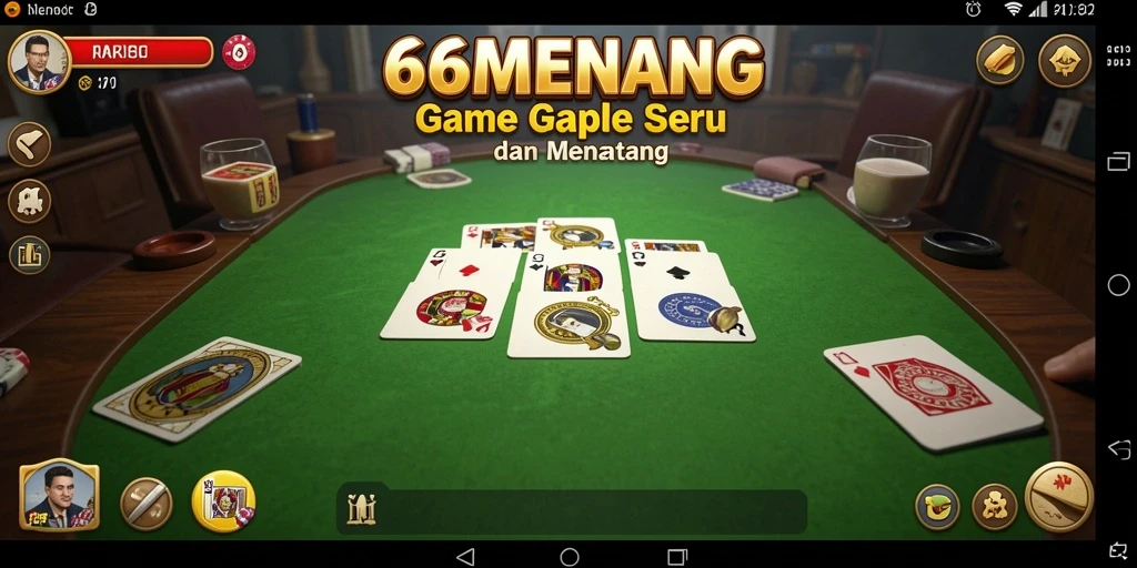 Screenshot gameplay 66MENANG menunjukkan keseruan bermain Gaple.