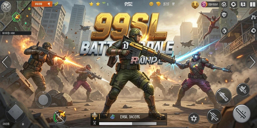 Tampilan gameplay seru di 99SL dengan aksi Battle Royale yang mendebarkan.