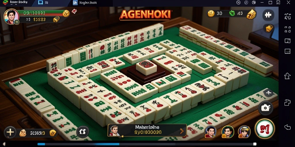 Screenshot utama AGENHOKI menunjukkan gameplay Mahjong yang seru.