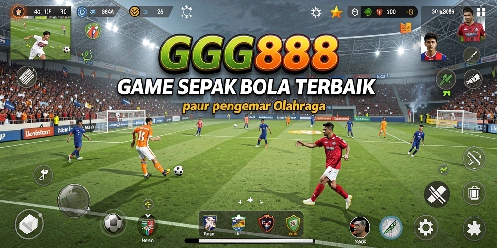 Screenshot GGG888 menampilkan gameplay sepak bola yang seru.