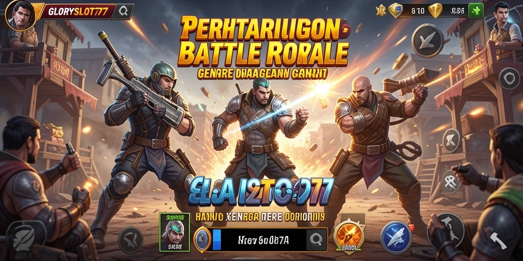 Gameplay seru dalam GLORYSLOT777 Battle Royale.