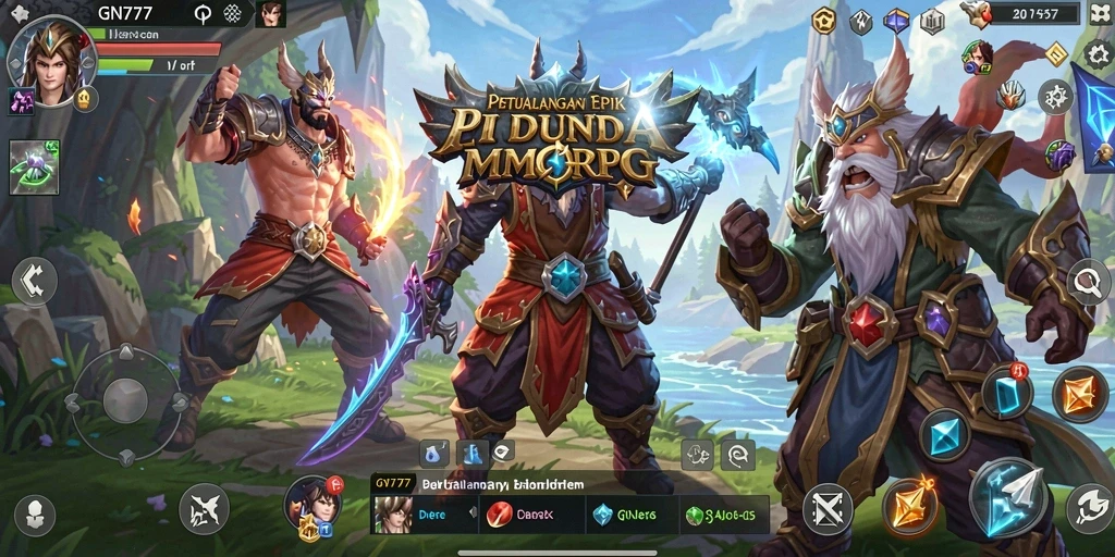 Tampilan gameplay MMORPG yang menakjubkan di GN777.