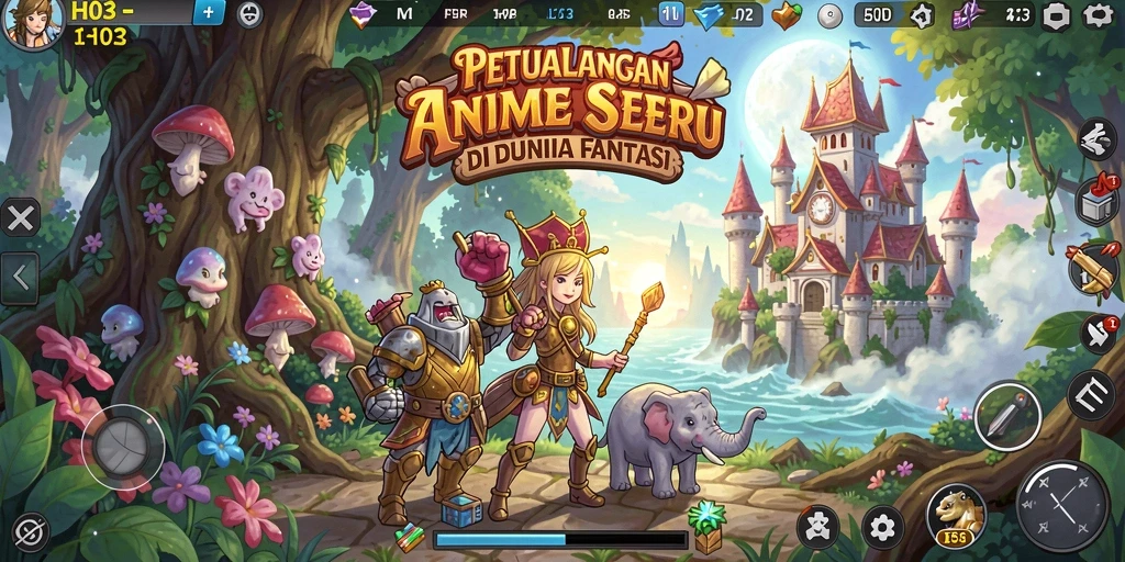 Gameplay H03 menampilkan karakter anime yang beraksi dalam pertempuran epik.