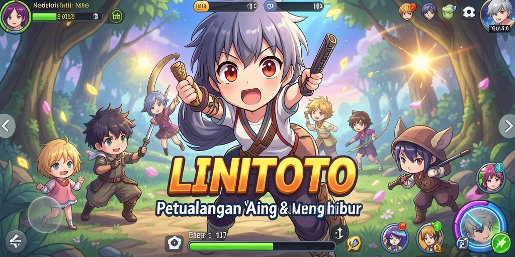 Gameplay menarik dari LINITOTO dengan karakter anime yang menawan.