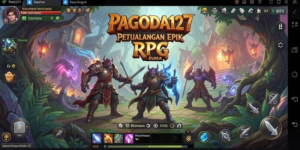 Screenshot menampilkan pertempuran seru dalam RPG PAGODA127.