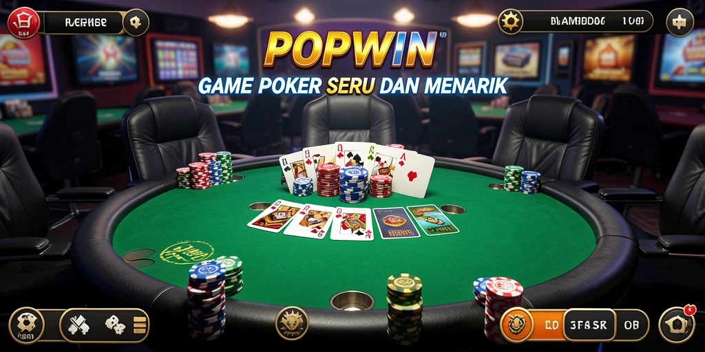 Tampilan menegangkan dari gameplay Poker di POPWIN.