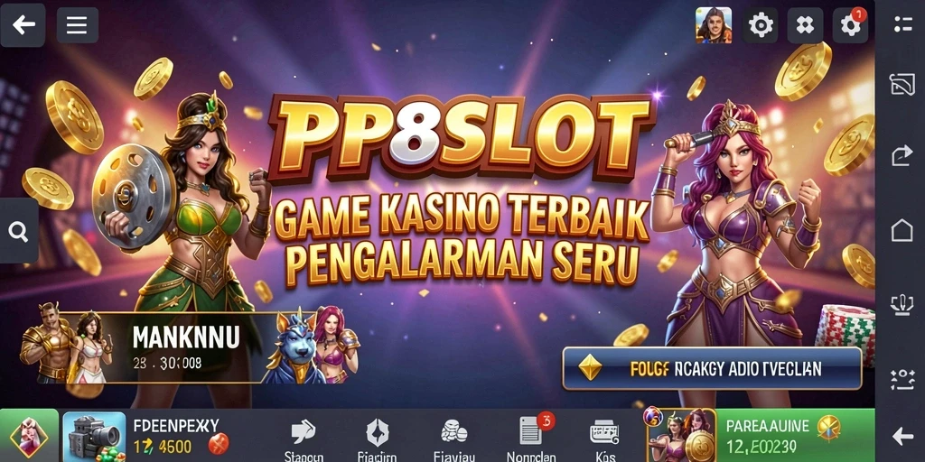 Tampilan menarik dari gameplay PP8SLOT dengan tema slot yang beragam.