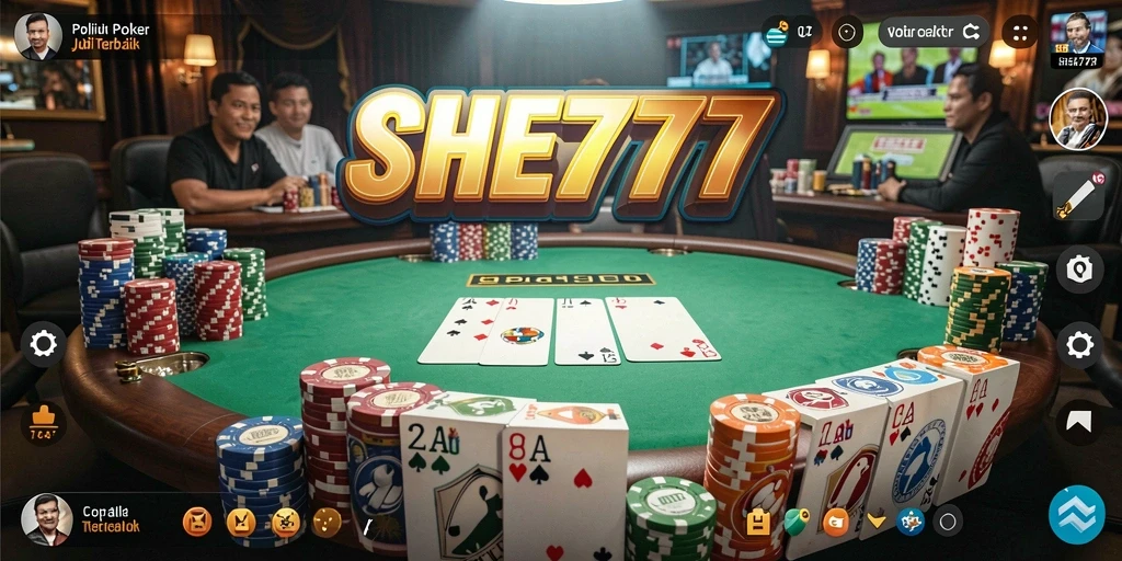 Tampilan gameplay menarik dari aplikasi Poker SHE777.