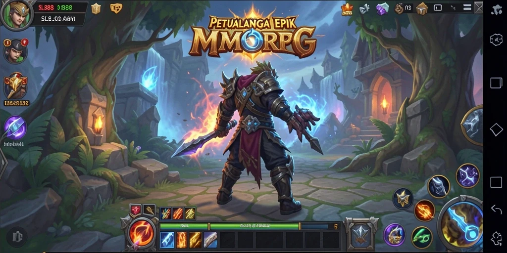 Screenshot gameplay SL888 yang menampilkan aksi seru dalam dunia MMORPG.