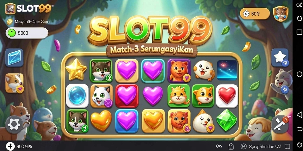 Tampilan gameplay menarik dari SLOT99 dengan grafis cerah.