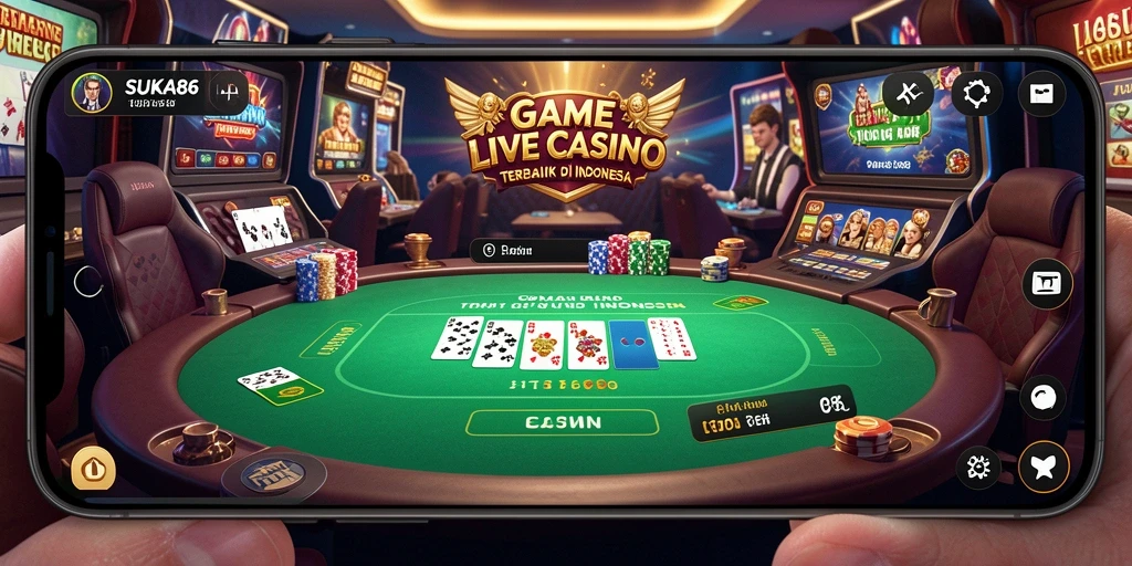 Tampilan menarik dan interaktif dari gameplay Live Casino SUKA86.