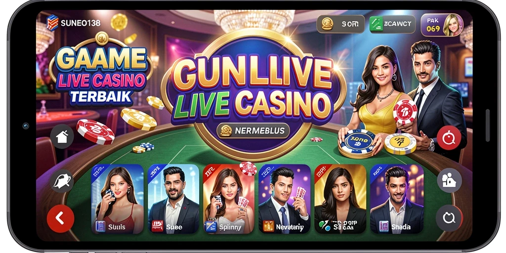 Gameplay SUNEO138 menampilkan dealer langsung dan interaksi pemain.