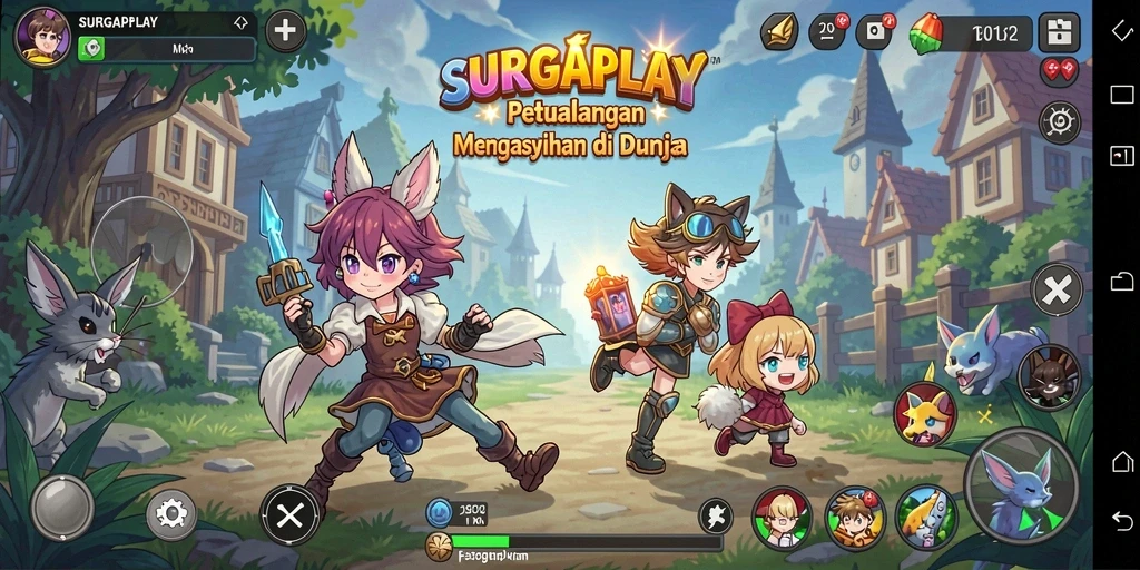 Tampilan antarmuka gameplay SURGAPLAY yang menawan dan dinamis.