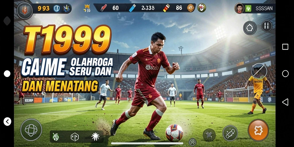 Tangkapan layar dari gameplay T9999 menampilkan aksi olahraga yang mendebarkan.