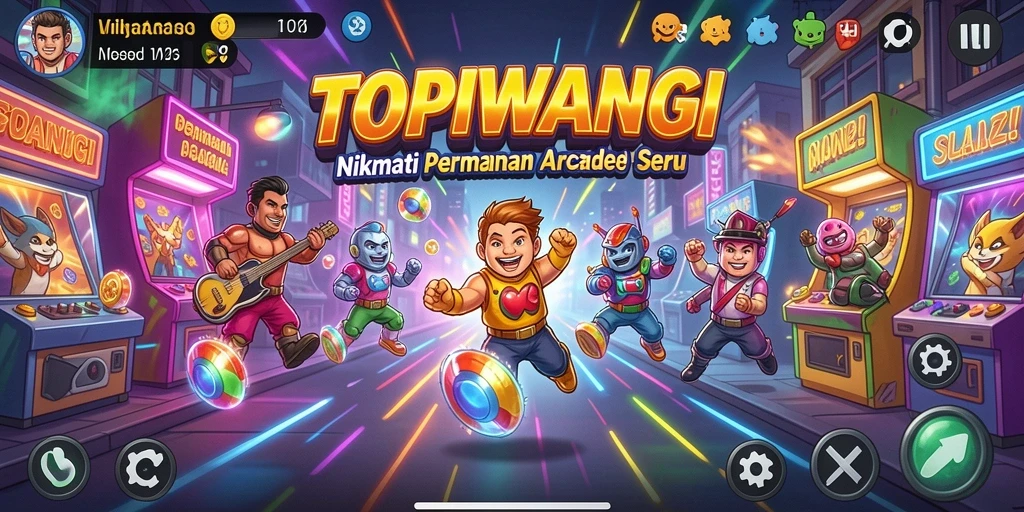 Screenshot menunjukkan gameplay seru dan penuh warna dari TOPIWANGI.