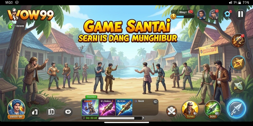 Tampilan gameplay WOW99 yang ceria dan penuh warna.