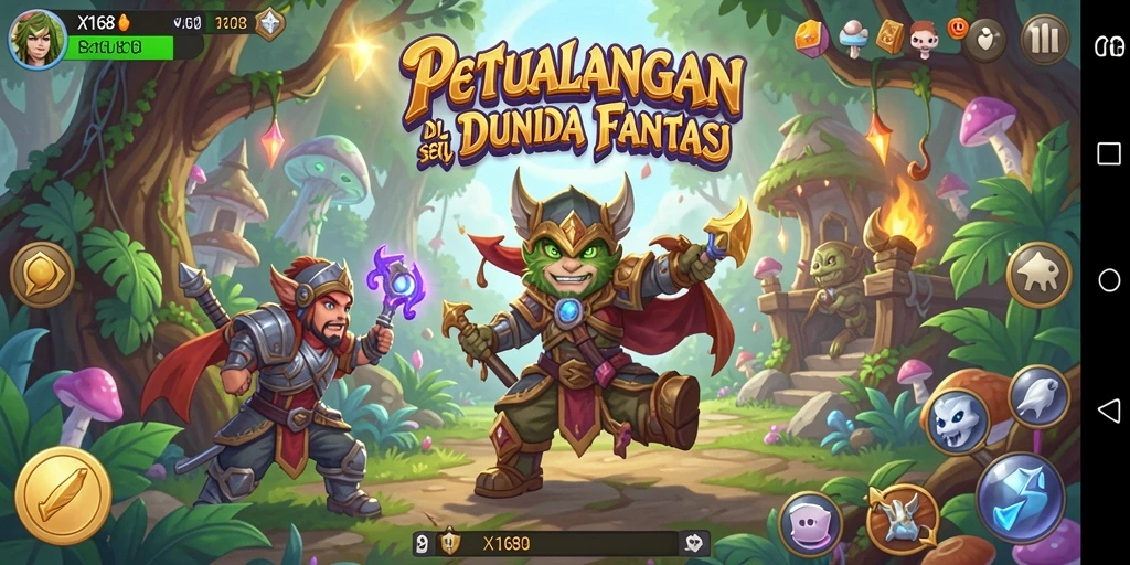 Tampilan seru dari gameplay X168 di dunia petualangan.